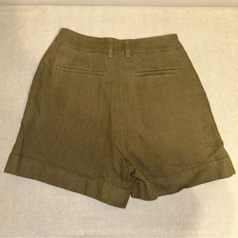 Whistles‎ Tie Waist Linen Short Olive Size 2 - Picture 2 of 10